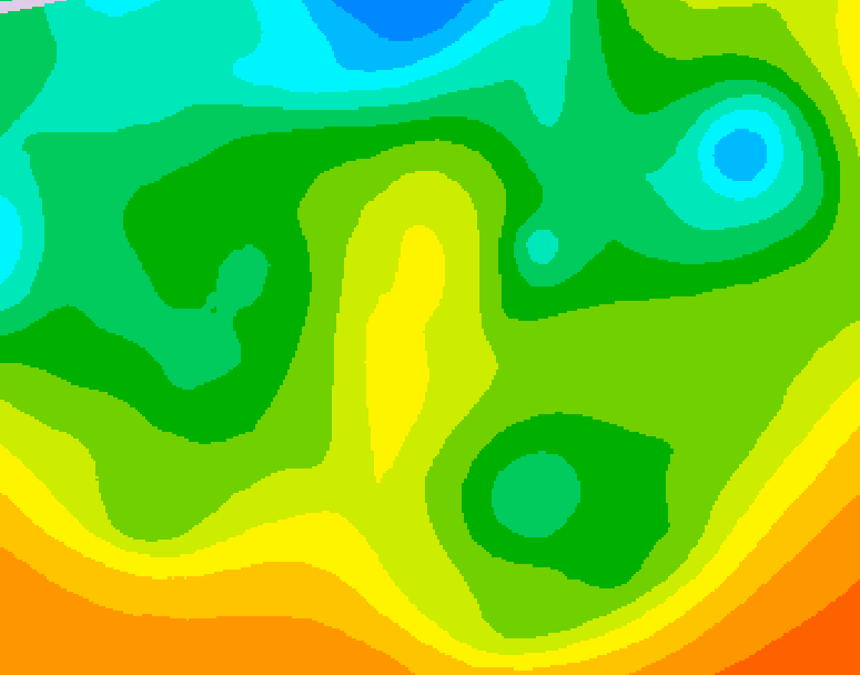 GDPS 500 millibar geopotential height 096 hour forecast chart for Canada based on 2025/05/18 1200Z data