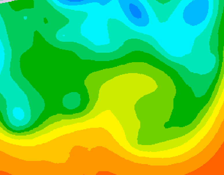 GDPS 500 millibar geopotential height 180 hour forecast chart for Canada based on 2025/05/18 1200Z data