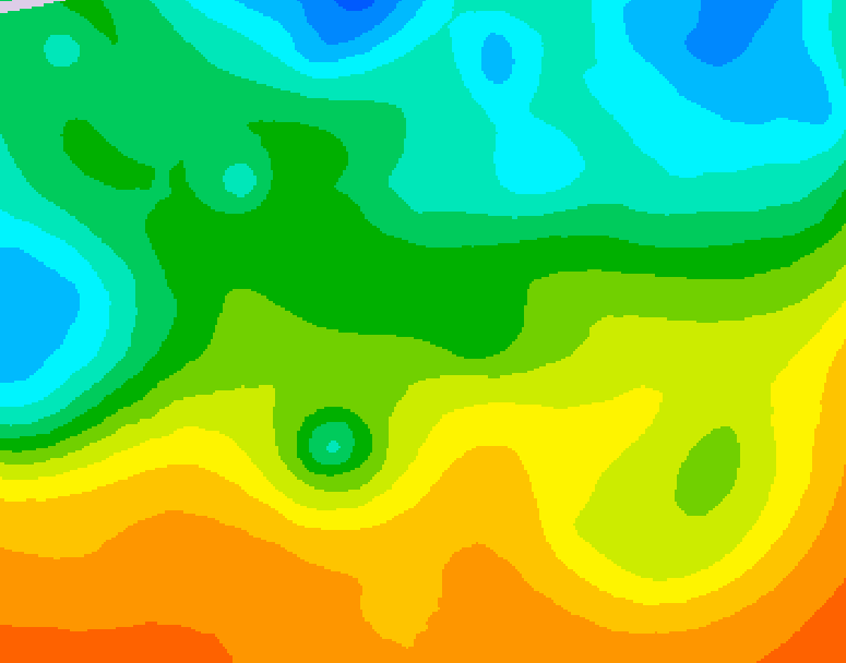GDPS 500 millibar geopotential height 222 hour forecast chart for Canada based on 2025/05/18 1200Z data