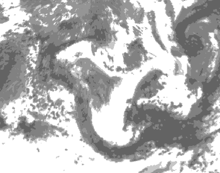 GDPS total cloud 096 hour forecast chart for Canada based on 2025/05/18 0000Z data