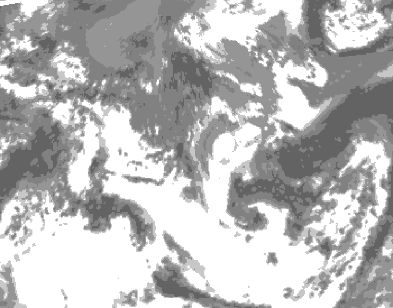 GDPS total cloud 180 hour forecast chart for Canada based on 2025/05/18 0000Z data