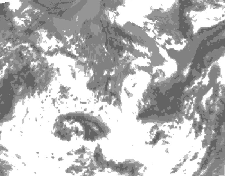 GDPS total cloud 192 hour forecast chart for Canada based on 2025/05/18 0000Z data
