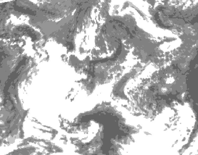 GDPS total cloud 234 hour forecast chart for Canada based on 2025/05/18 0000Z data