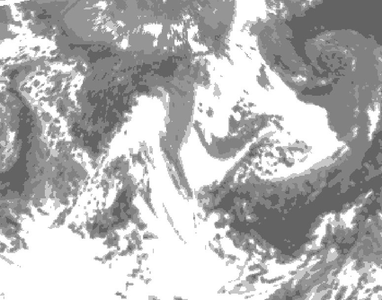GDPS total cloud 108 hour forecast chart for Canada based on 2025/05/18 1200Z data
