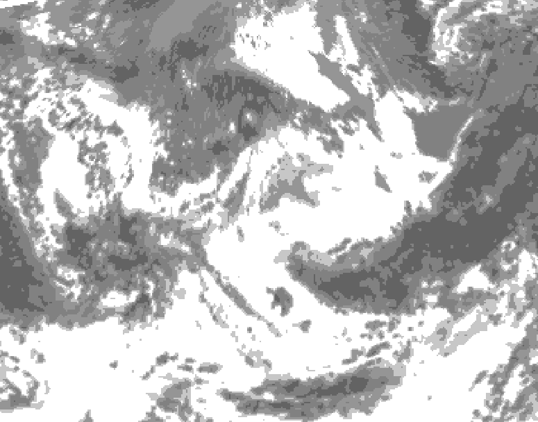 GDPS total cloud 156 hour forecast chart for Canada based on 2025/05/18 1200Z data