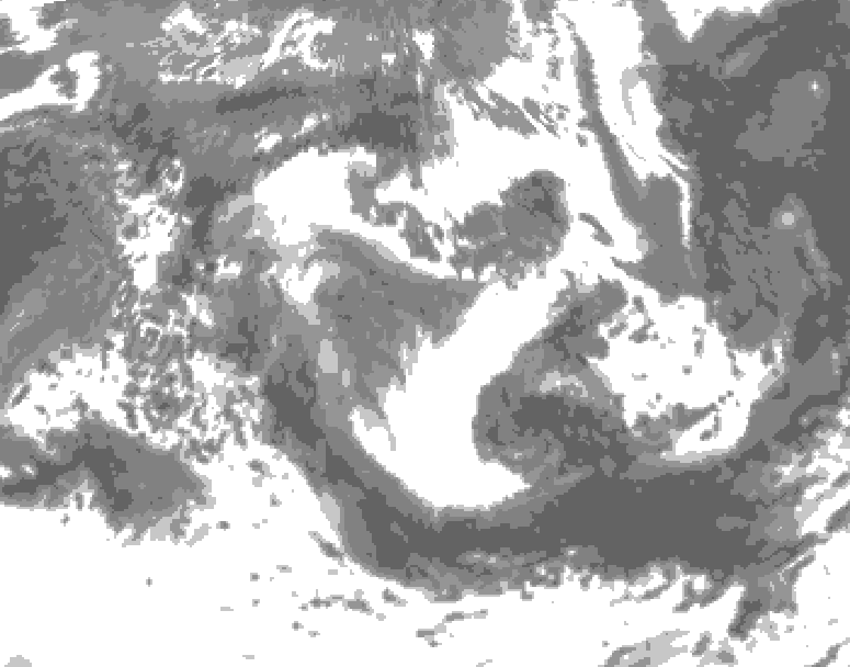 GDPS total cloud 072 hour forecast chart for Canada based on 2025/05/19 0000Z data