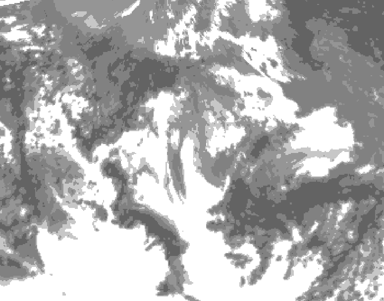 GDPS total cloud 108 hour forecast chart for Canada based on 2025/05/19 0000Z data