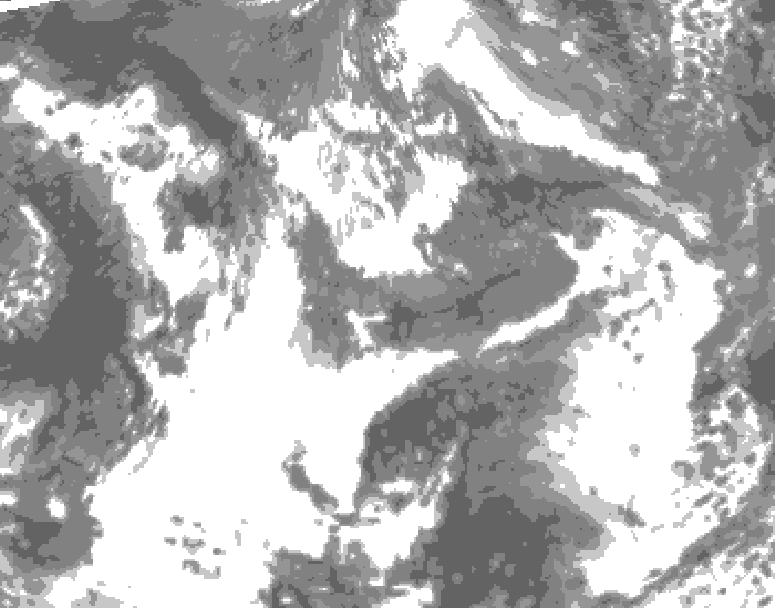 GDPS total cloud 228 hour forecast chart for Canada based on 2025/05/19 0000Z data