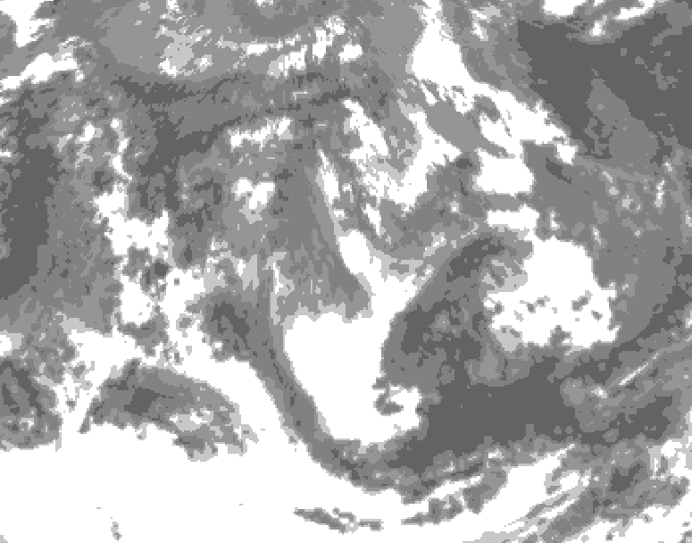 GDPS total cloud 072 hour forecast chart for Canada based on 2025/05/19 1200Z data