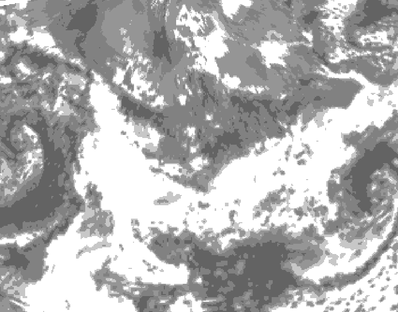 GDPS total cloud 192 hour forecast chart for Canada based on 2025/05/19 1200Z data