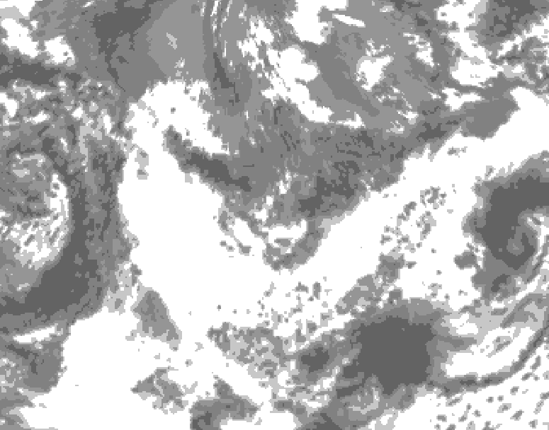 GDPS total cloud 198 hour forecast chart for Canada based on 2025/05/19 1200Z data