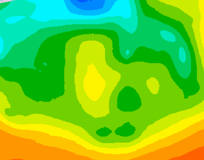 GDPS 500 millibar geopotential height 048 hour forecast chart for Canada based on 2025/05/20 0000Z data