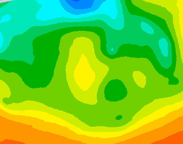 GDPS 500 millibar geopotential height 036 hour forecast chart for Canada based on 2025/05/20 1200Z data