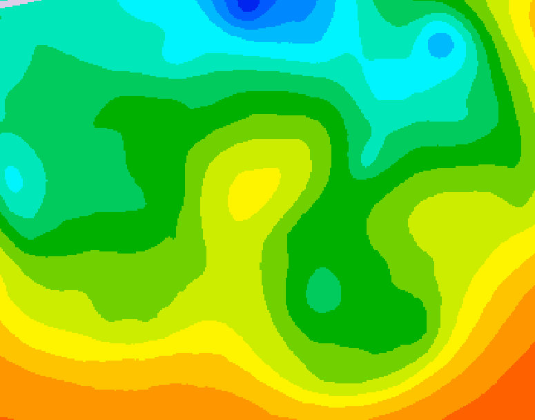 GDPS 500 millibar geopotential height 060 hour forecast chart for Canada based on 2025/05/20 1200Z data