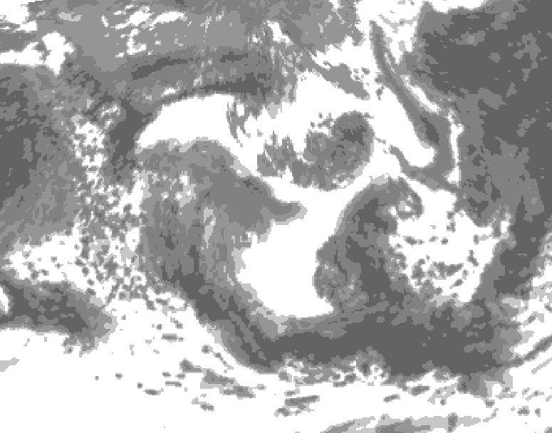 GDPS total cloud 048 hour forecast chart for Canada based on 2025/05/20 0000Z data