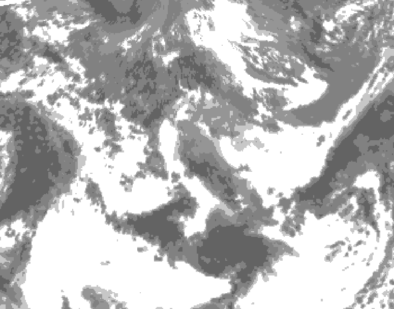 GDPS total cloud 132 hour forecast chart for Canada based on 2025/05/20 0000Z data