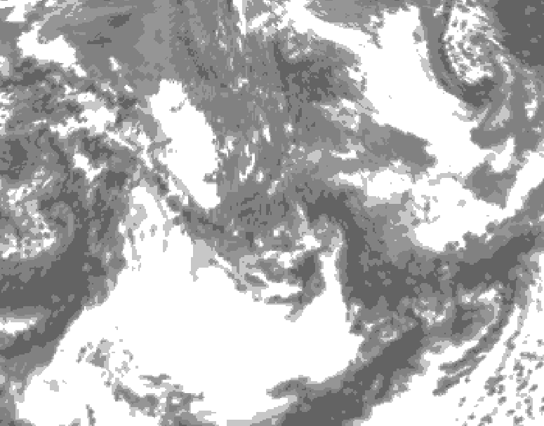 GDPS total cloud 180 hour forecast chart for Canada based on 2025/05/20 0000Z data
