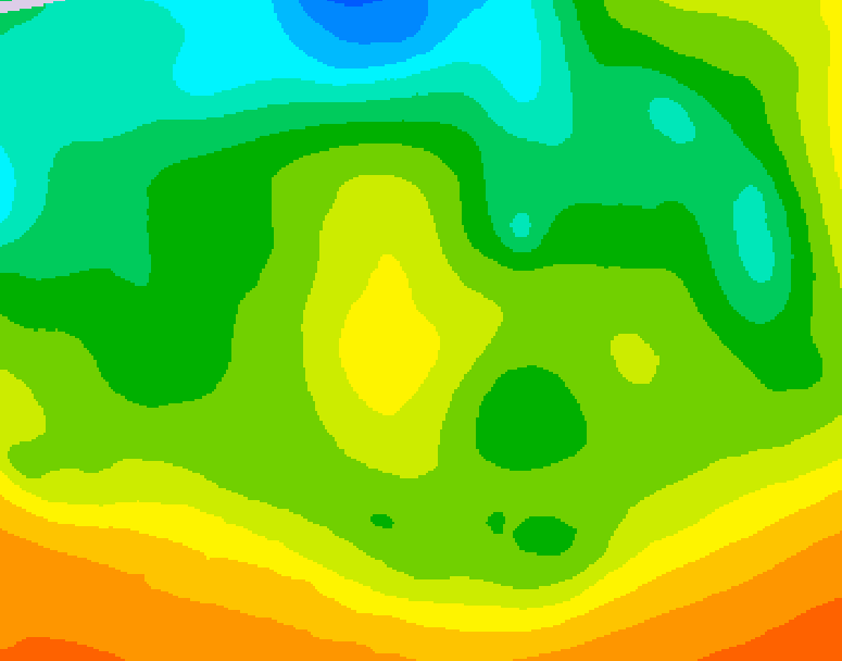 GDPS 500 millibar geopotential height 024 hour forecast chart for Canada based on 2025/05/21 0000Z data