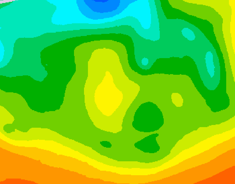 GDPS 500 millibar geopotential height 012 hour forecast chart for Canada based on 2025/05/21 1200Z data