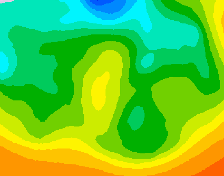 GDPS 500 millibar geopotential height 024 hour forecast chart for Canada based on 2025/05/21 1200Z data