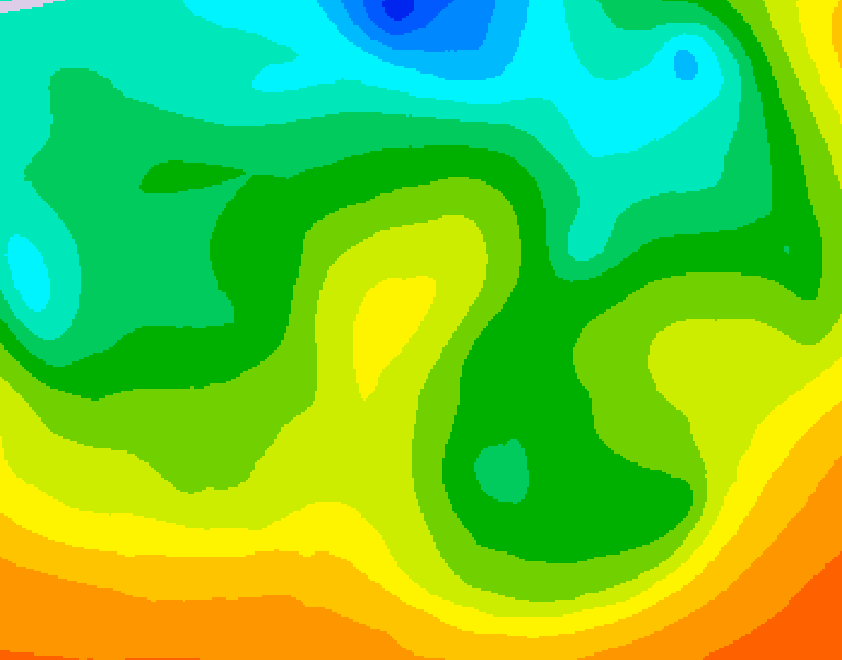 GDPS 500 millibar geopotential height 036 hour forecast chart for Canada based on 2025/05/21 1200Z data