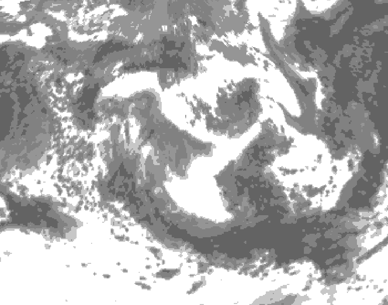 GDPS total cloud 024 hour forecast chart for Canada based on 2025/05/21 0000Z data