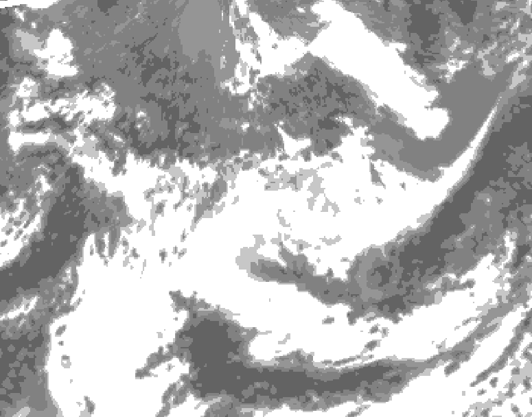 GDPS total cloud 108 hour forecast chart for Canada based on 2025/05/21 0000Z data