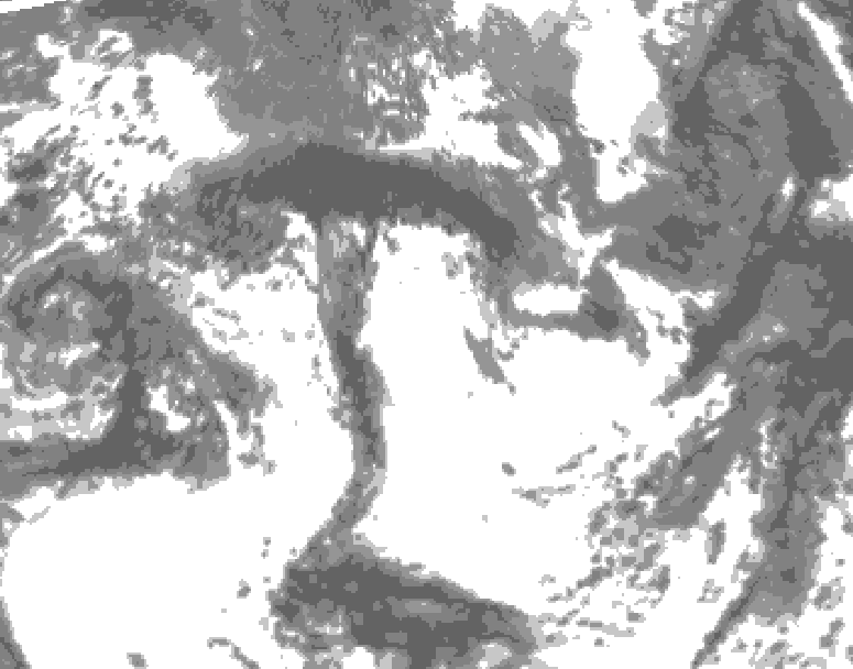 GDPS total cloud 240 hour forecast chart for Canada based on 2025/05/21 0000Z data