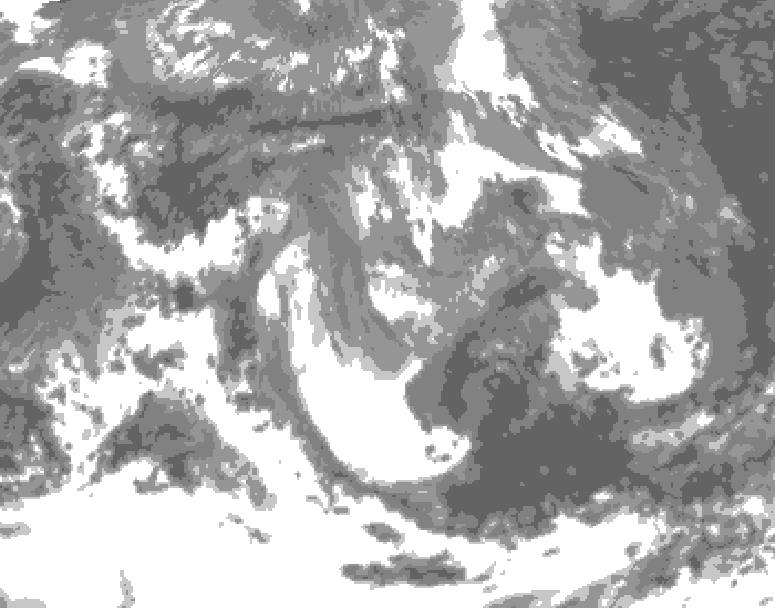 GDPS total cloud 024 hour forecast chart for Canada based on 2025/05/21 1200Z data