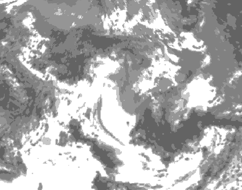 GDPS total cloud 048 hour forecast chart for Canada based on 2025/05/21 1200Z data