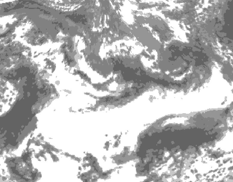 GDPS total cloud 168 hour forecast chart for Canada based on 2025/05/21 1200Z data