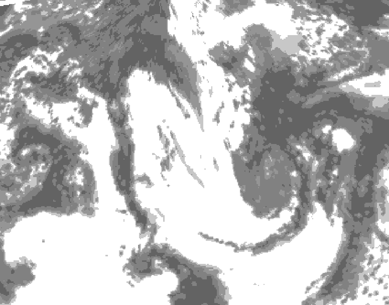 GDPS total cloud 222 hour forecast chart for Canada based on 2025/05/21 1200Z data