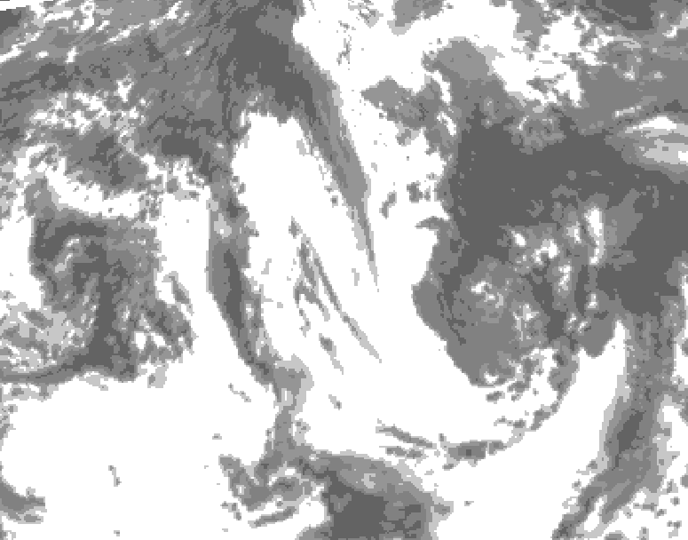 GDPS total cloud 228 hour forecast chart for Canada based on 2025/05/21 1200Z data