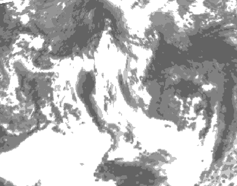 GDPS total cloud 240 hour forecast chart for Canada based on 2025/05/21 1200Z data