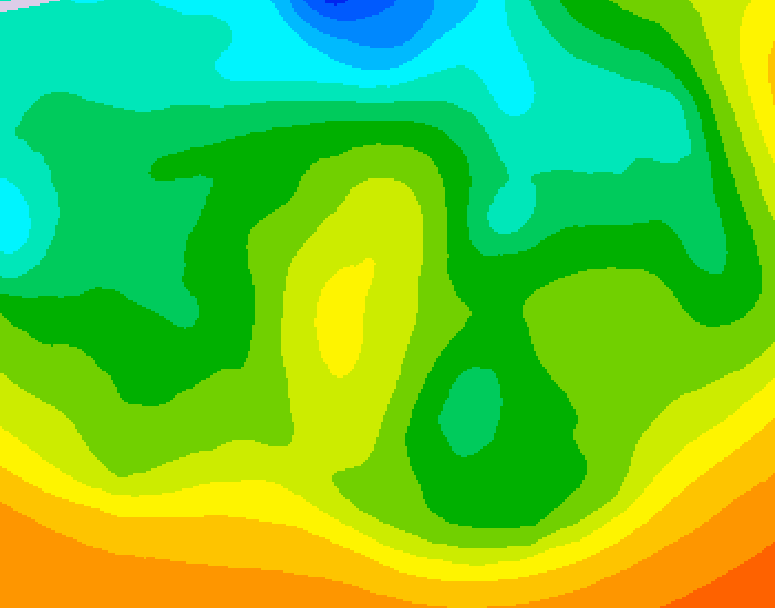 GDPS 500 millibar geopotential height 012 hour forecast chart for Canada based on 2025/05/22 0000Z data