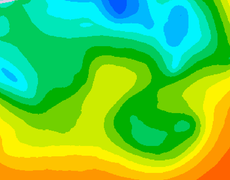 GDPS 500 millibar geopotential height 036 hour forecast chart for Canada based on 2025/05/22 0000Z data
