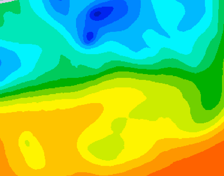 GDPS 500 millibar geopotential height 132 hour forecast chart for Canada based on 2025/05/22 0000Z data