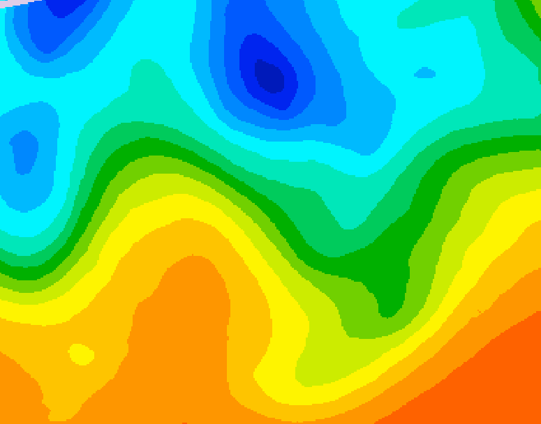 GDPS 500 millibar geopotential height 180 hour forecast chart for Canada based on 2025/05/22 0000Z data