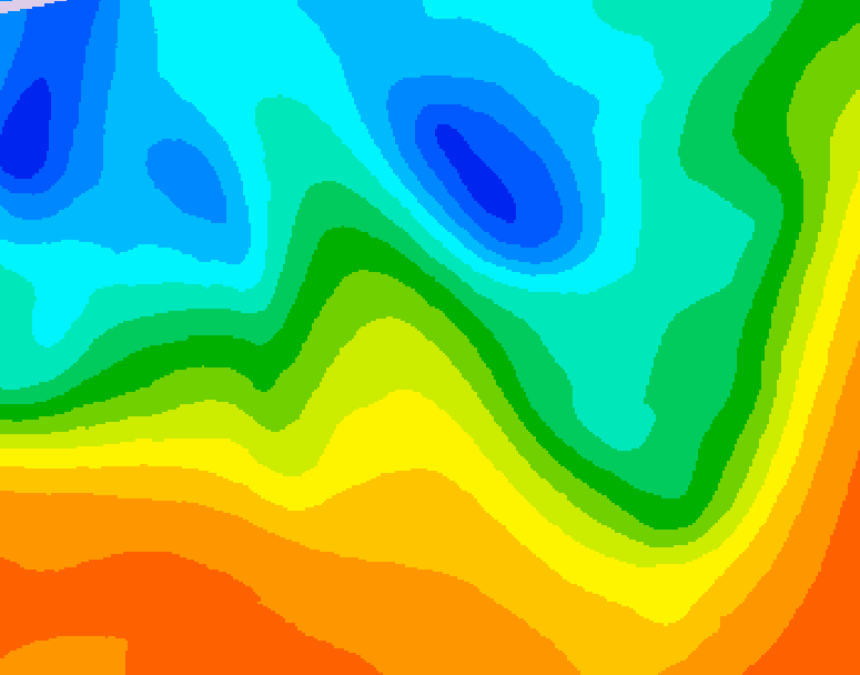 GDPS 500 millibar geopotential height 216 hour forecast chart for Canada based on 2025/05/22 0000Z data