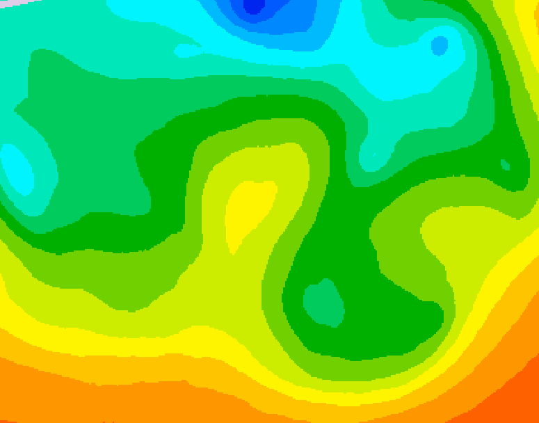 GDPS 500 millibar geopotential height 012 hour forecast chart for Canada based on 2025/05/22 1200Z data
