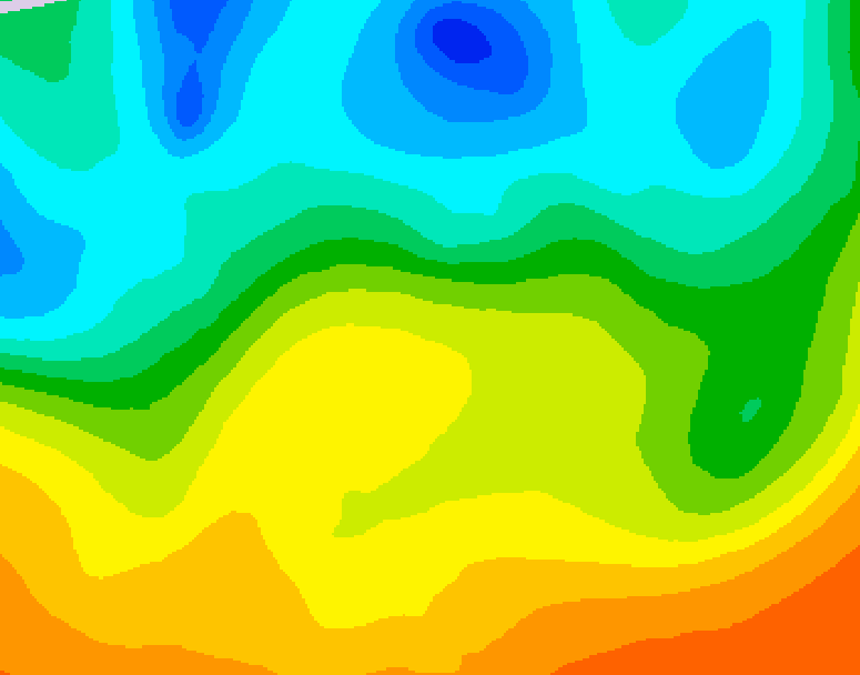 GDPS 500 millibar geopotential height 102 hour forecast chart for Canada based on 2025/05/22 1200Z data
