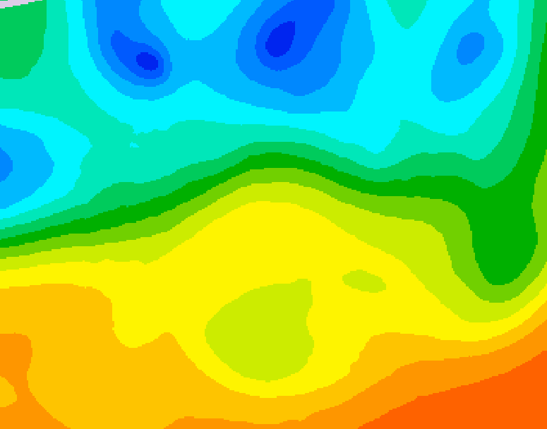 GDPS 500 millibar geopotential height 120 hour forecast chart for Canada based on 2025/05/22 1200Z data