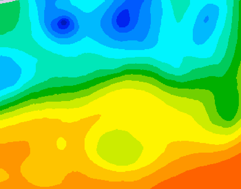 GDPS 500 millibar geopotential height 126 hour forecast chart for Canada based on 2025/05/22 1200Z data