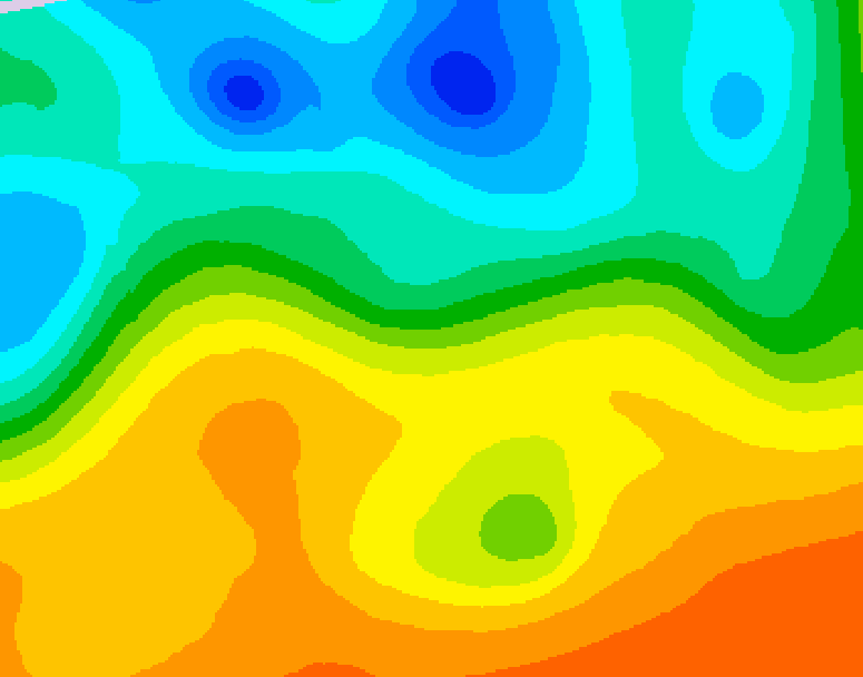 GDPS 500 millibar geopotential height 150 hour forecast chart for Canada based on 2025/05/22 1200Z data
