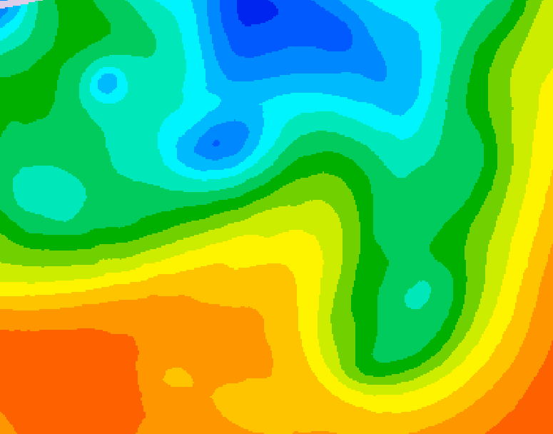 GDPS 500 millibar geopotential height 222 hour forecast chart for Canada based on 2025/05/22 1200Z data