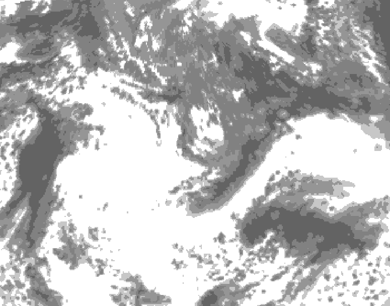 GDPS total cloud 168 hour forecast chart for Canada based on 2025/05/22 0000Z data