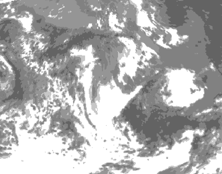 GDPS total cloud 012 hour forecast chart for Canada based on 2025/05/22 1200Z data