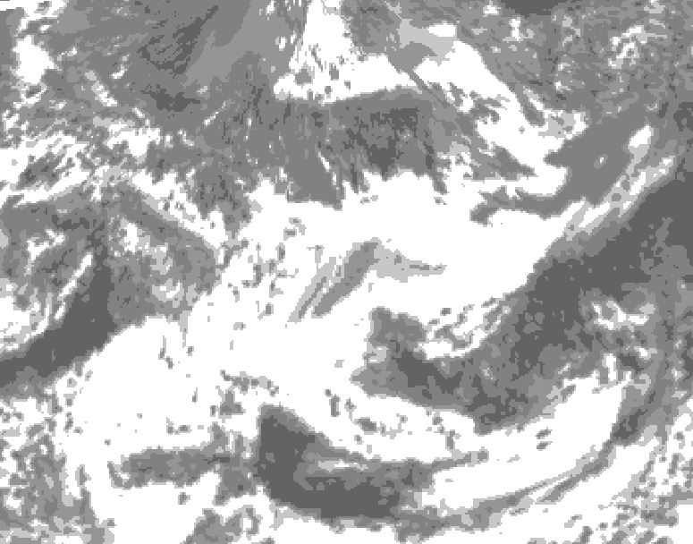 GDPS total cloud 060 hour forecast chart for Canada based on 2025/05/22 1200Z data