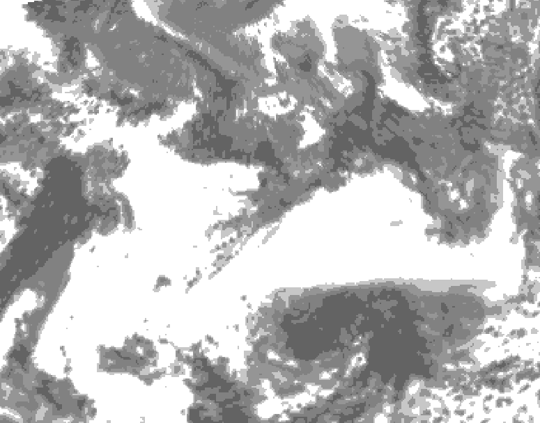GDPS total cloud 144 hour forecast chart for Canada based on 2025/05/22 1200Z data