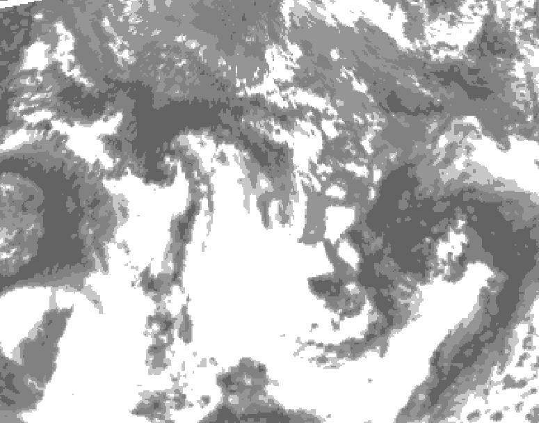 GDPS total cloud 198 hour forecast chart for Canada based on 2025/05/22 1200Z data